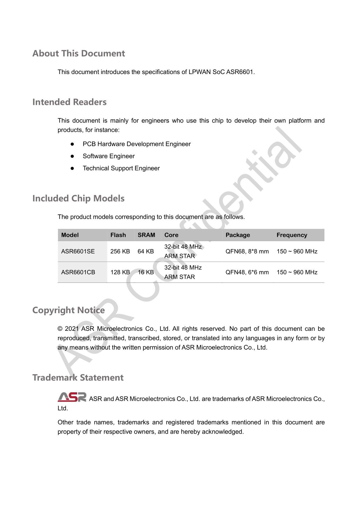 ASR6601 Datasheet V1.4.0