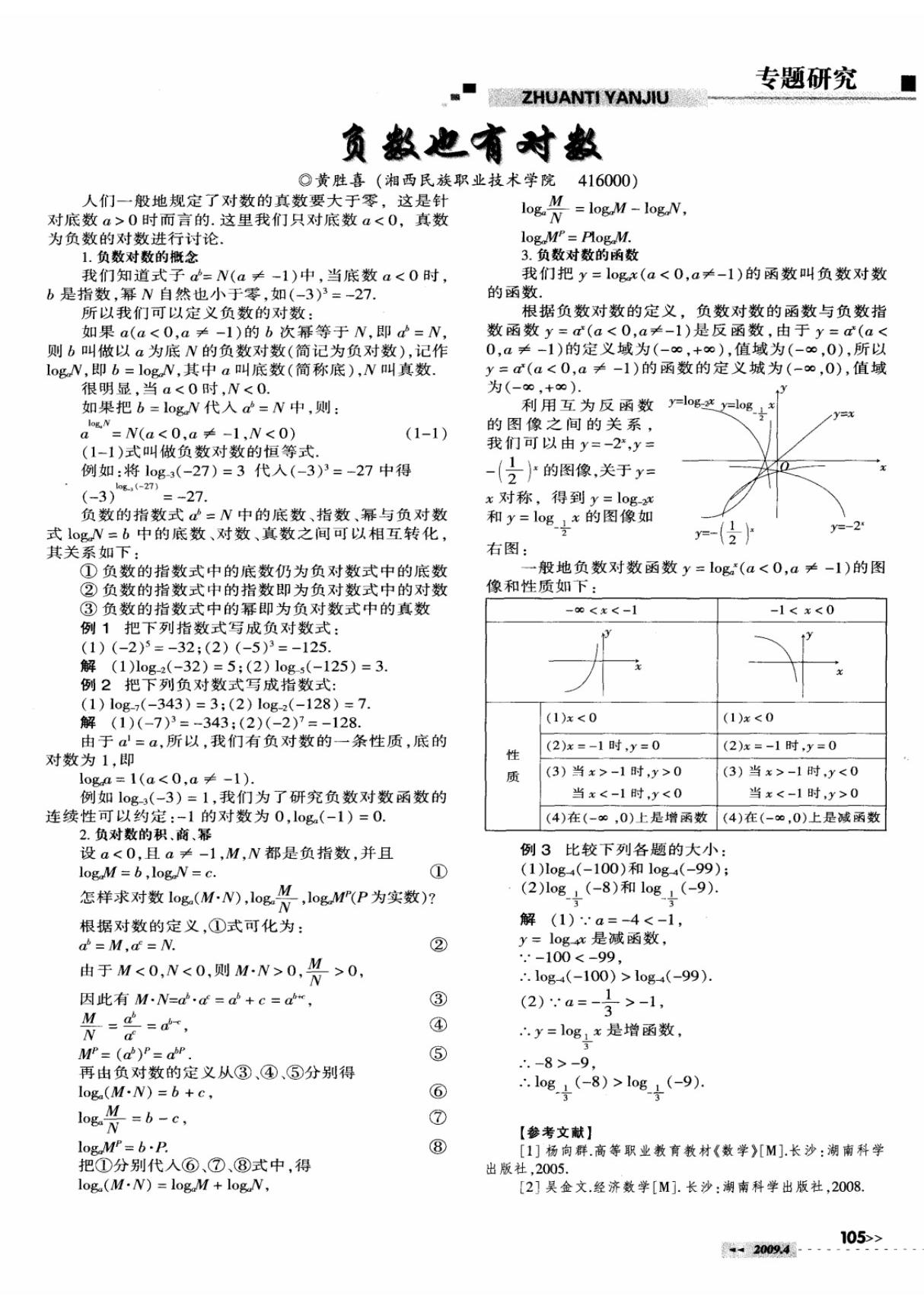 负数也有对数