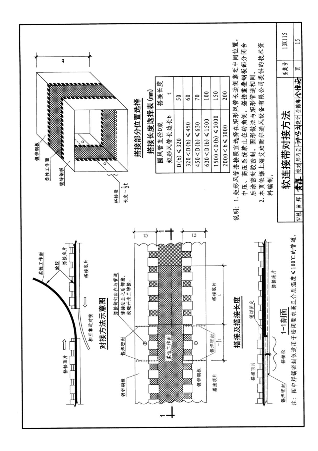 国标图集13K115暖通空调风管软连接选用与安装国家建筑标准设计图集电子版 2