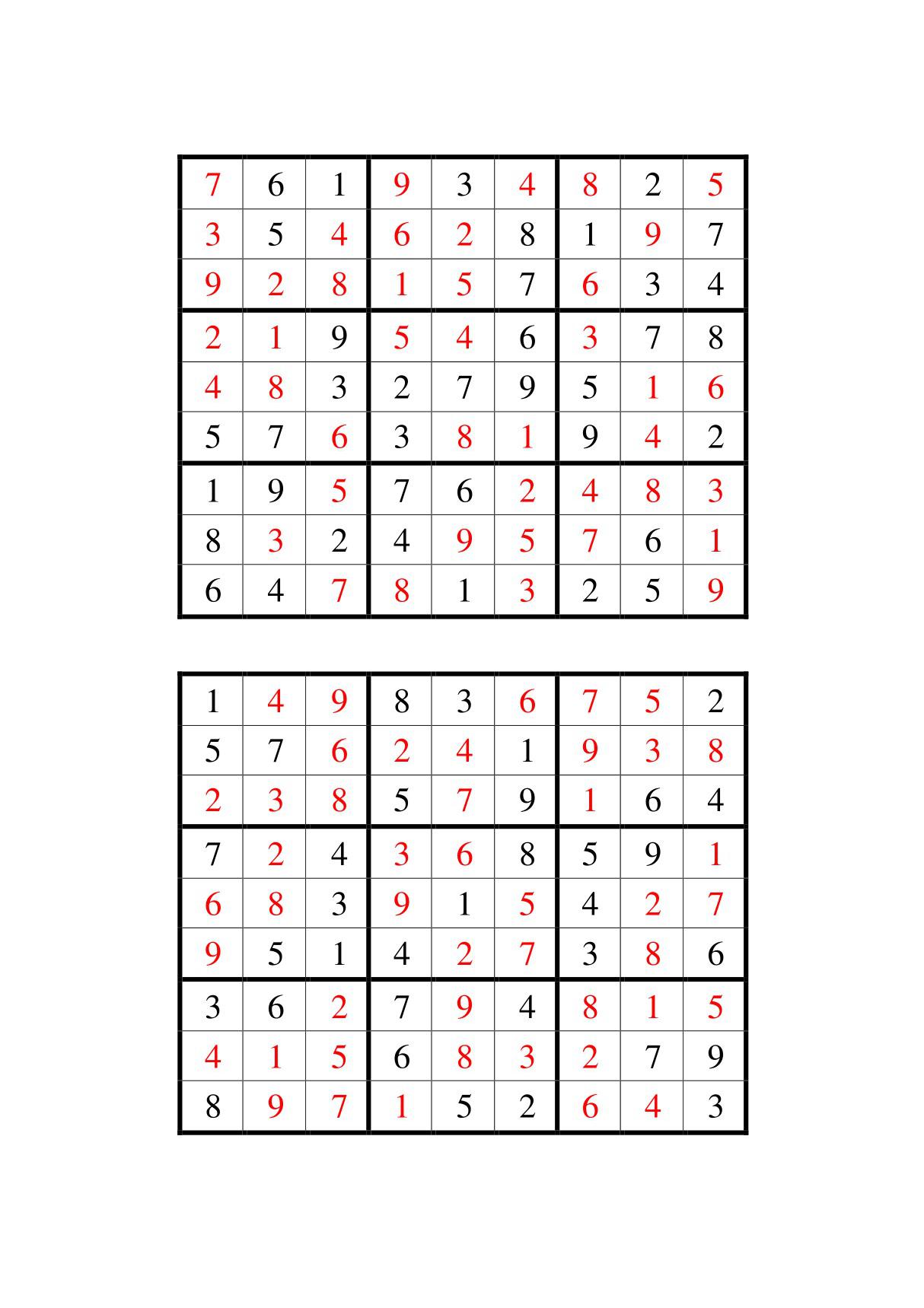 数学-九宫数独100题答案