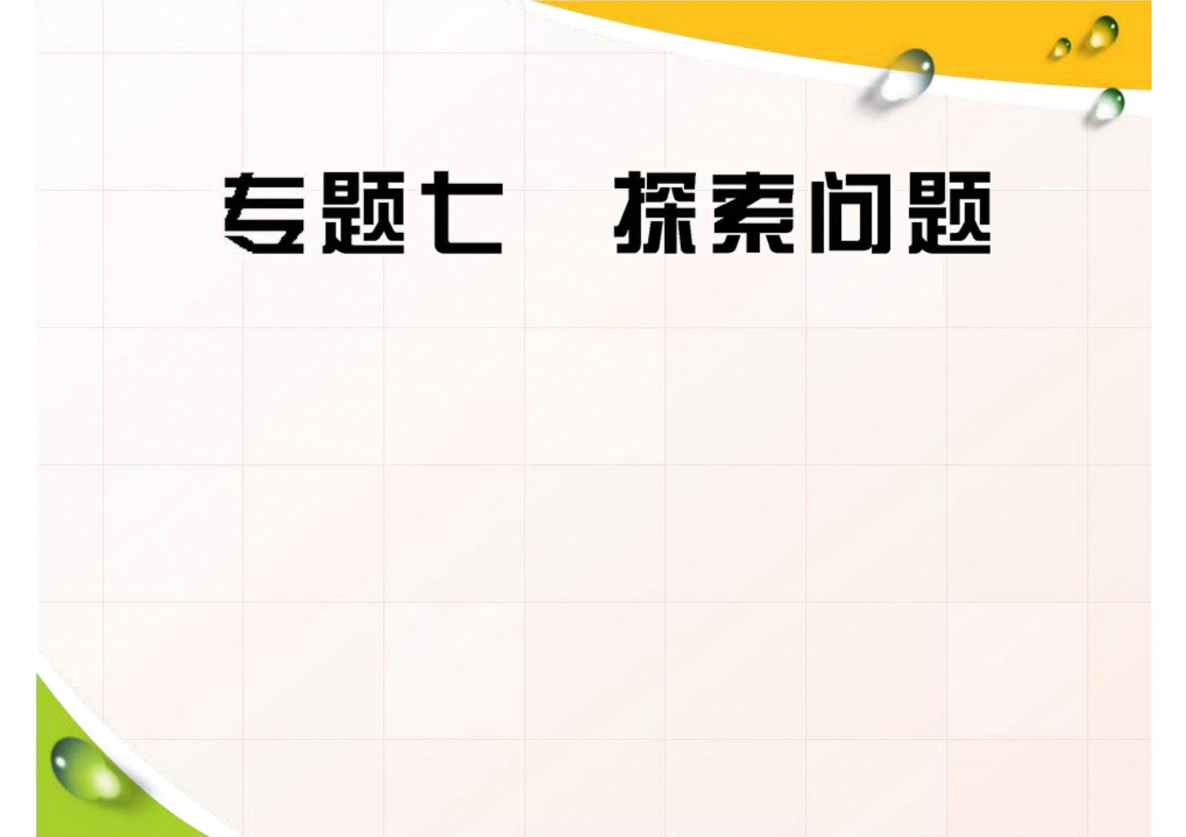 中考数学专题复习专题7 探索问题