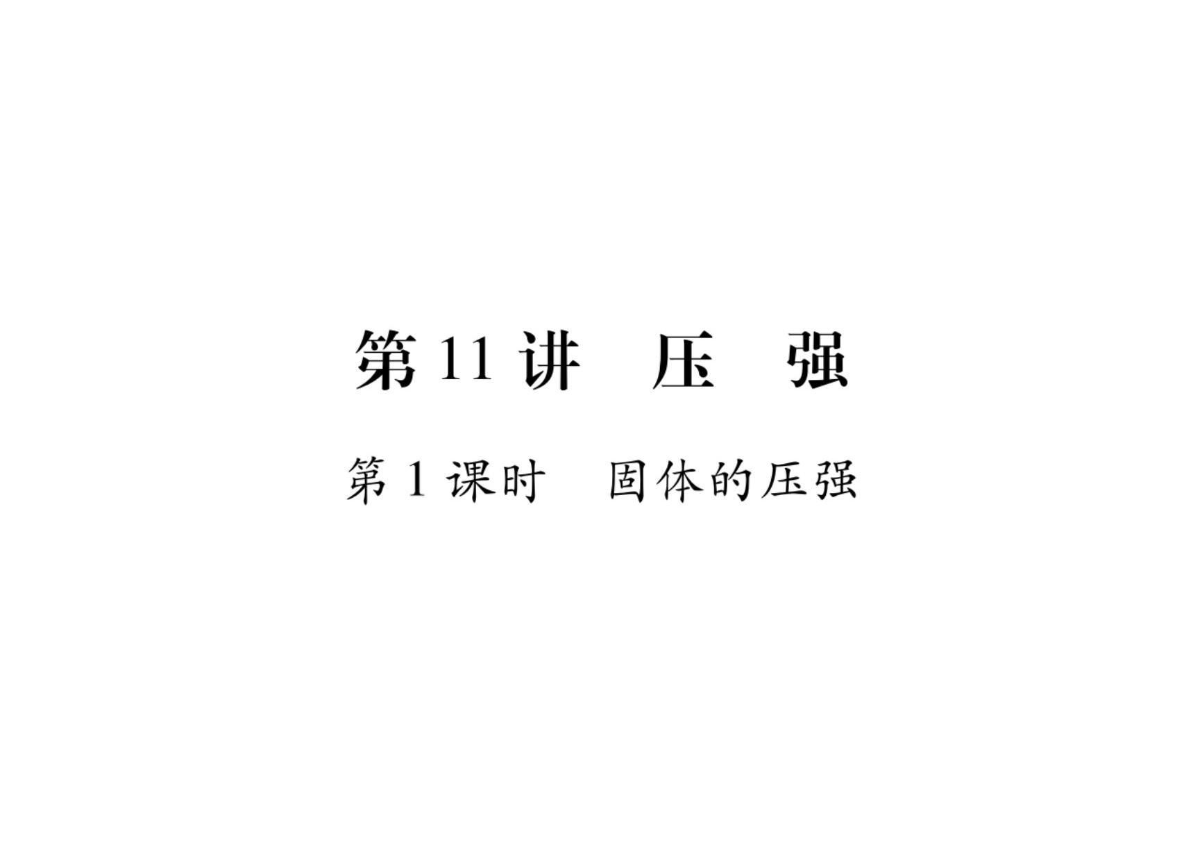 中考物理复习 第11讲 压强