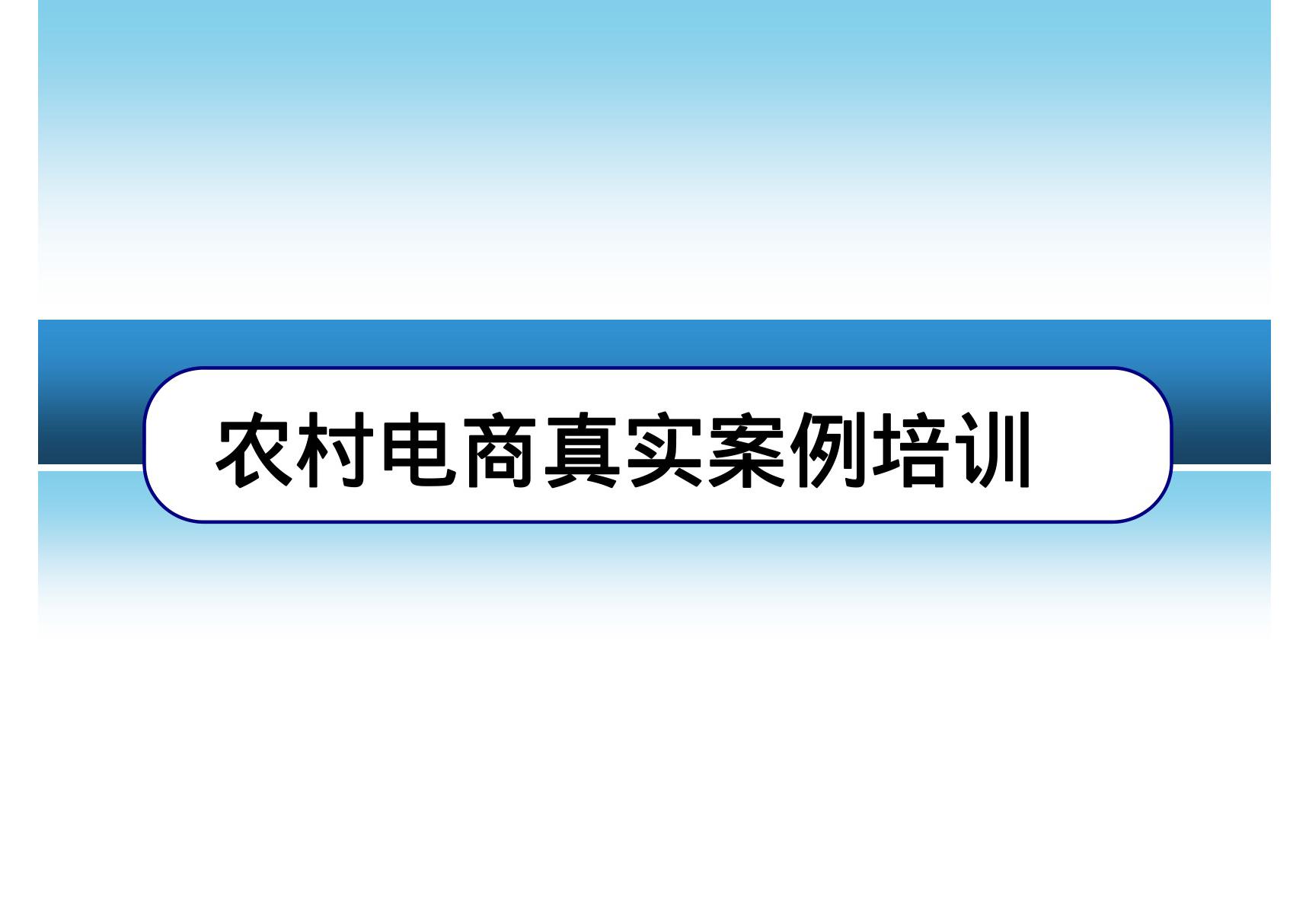 农业电商真实案例培训农村电子商务案例分析专题课件