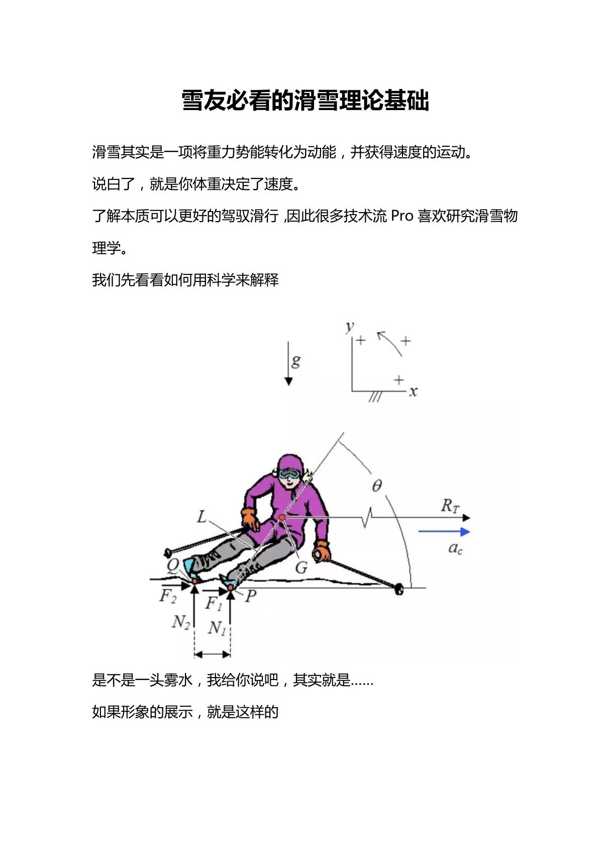 (滑雪教程)雪友必看的滑雪理论基础