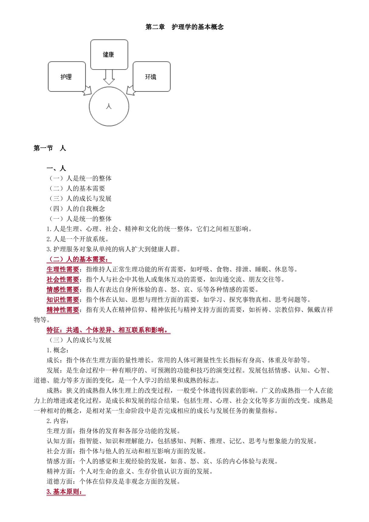 初级护师基础护理学的基本概念讲义