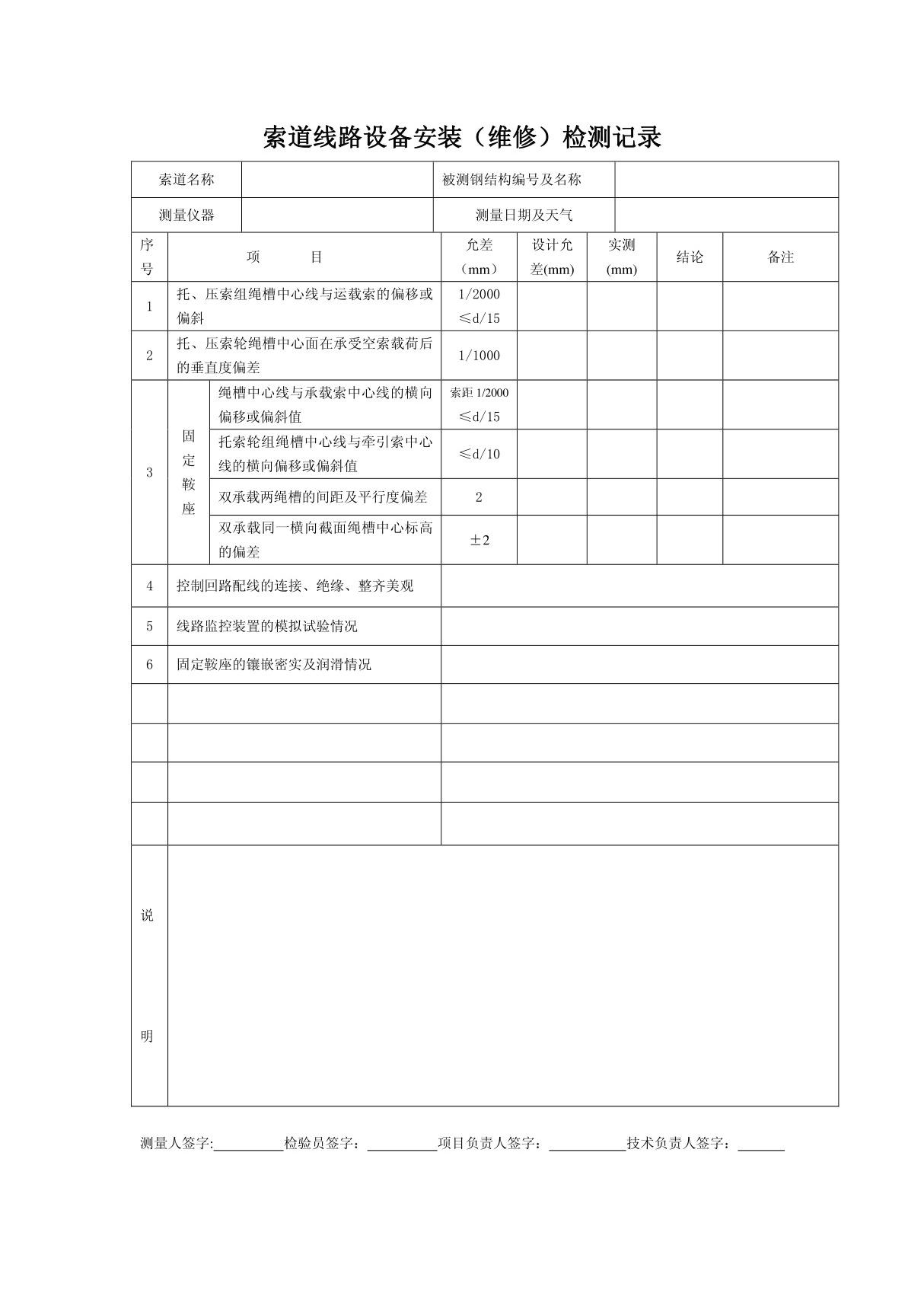 索道线路设备安装