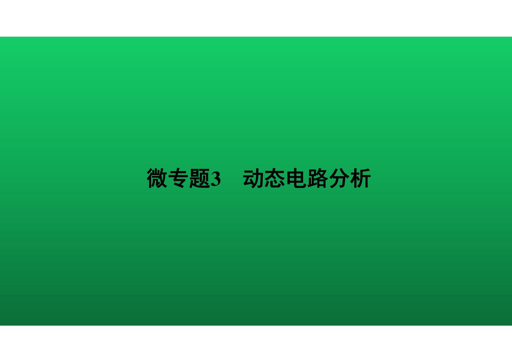 2020中考物理知识点微专题精讲《动态电路分析》