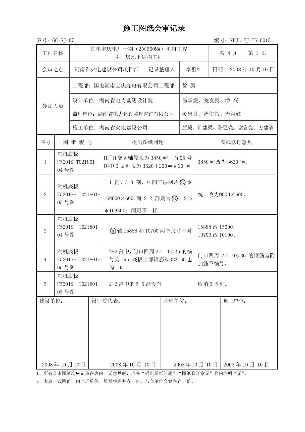 施工图纸会审记录(1)