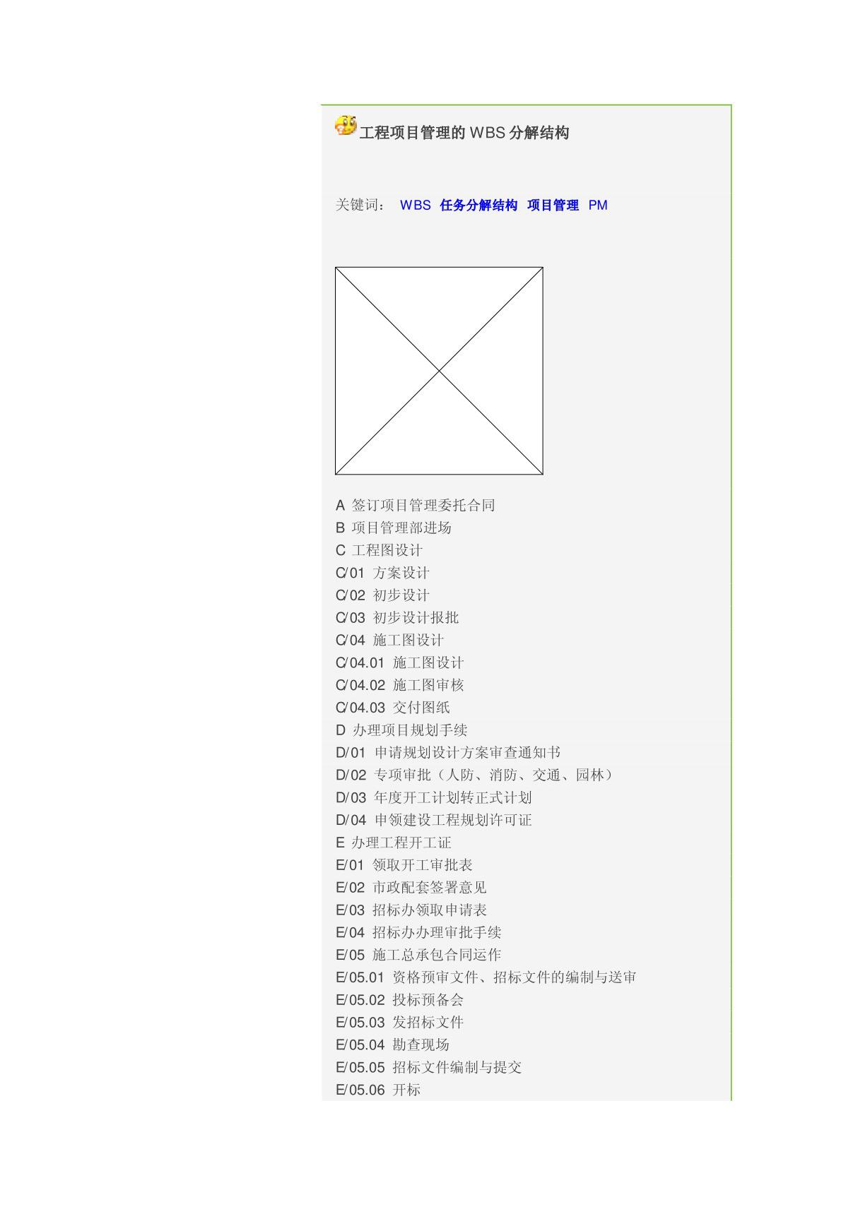 工程项目管理的wbs分解结构