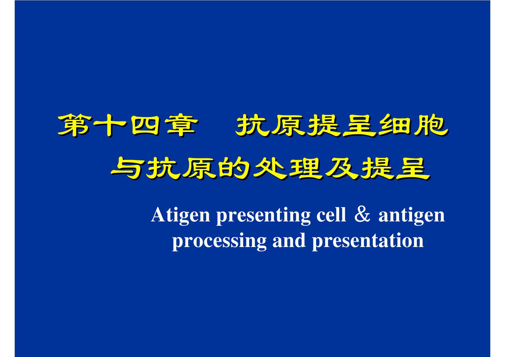 抗原提呈细胞与抗原的处理及提呈 哈医大《医学免疫学》课件