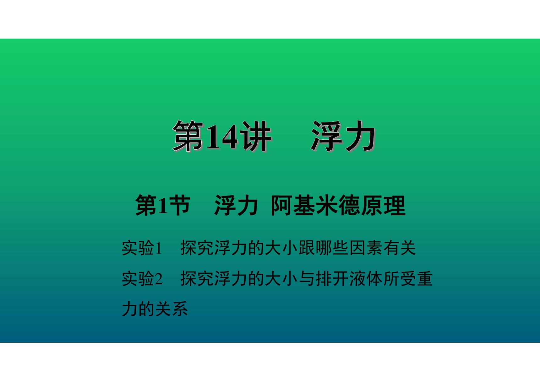 2020中考物理知识点精讲《浮力 阿基米德原理》