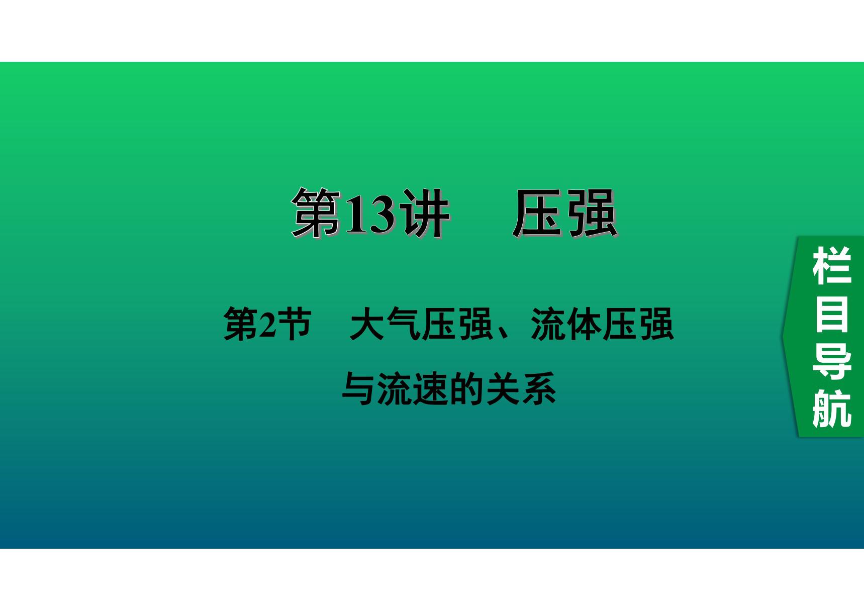 2020中考物理知识点精讲《大气压强 流体压强与流速的关系》