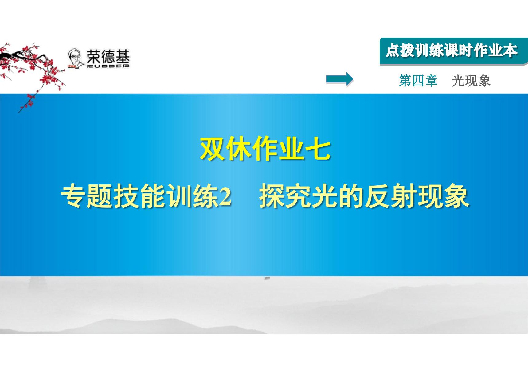 双休作业七 专题技能训练2 探究光的反射现象