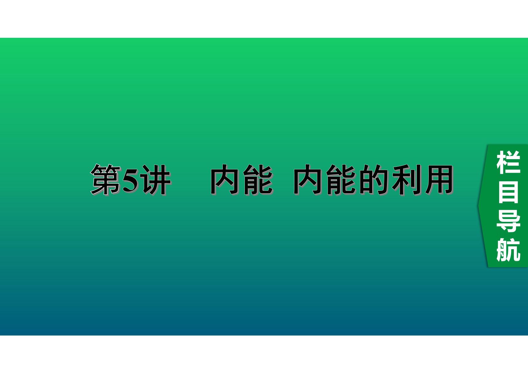 2020中考物理知识点精讲《内能 内能的利用》