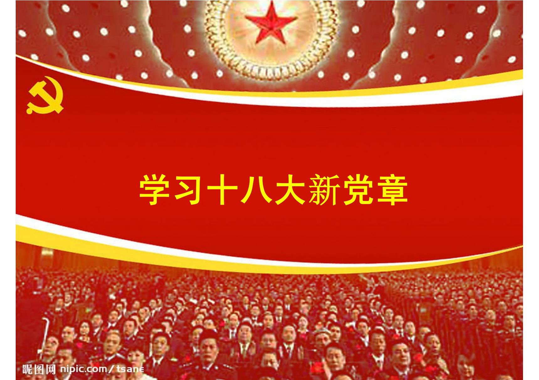 学习十八大新党章专题讲座(PPT课件)