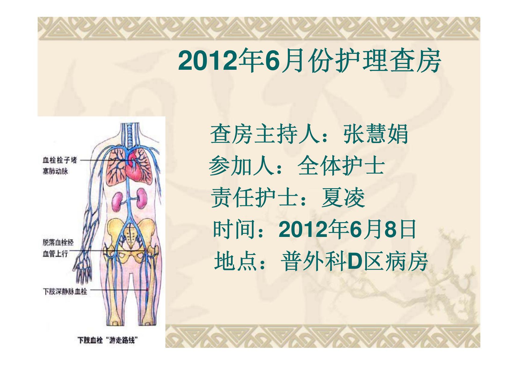 2012年6月8日左下肢深静脉血栓查房-PPT(精)