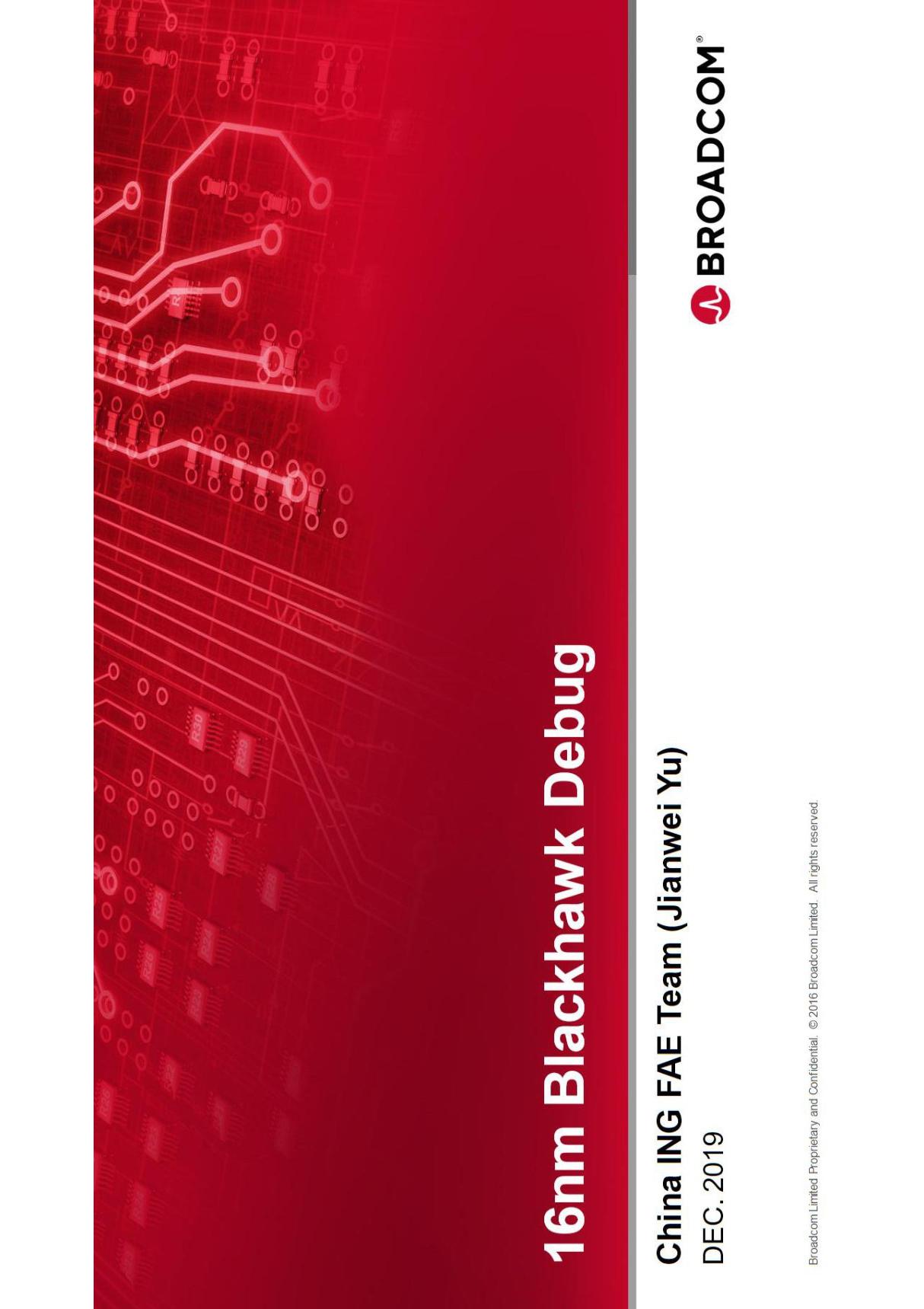 Broadcom DNX training 16nm Blackhawk debug