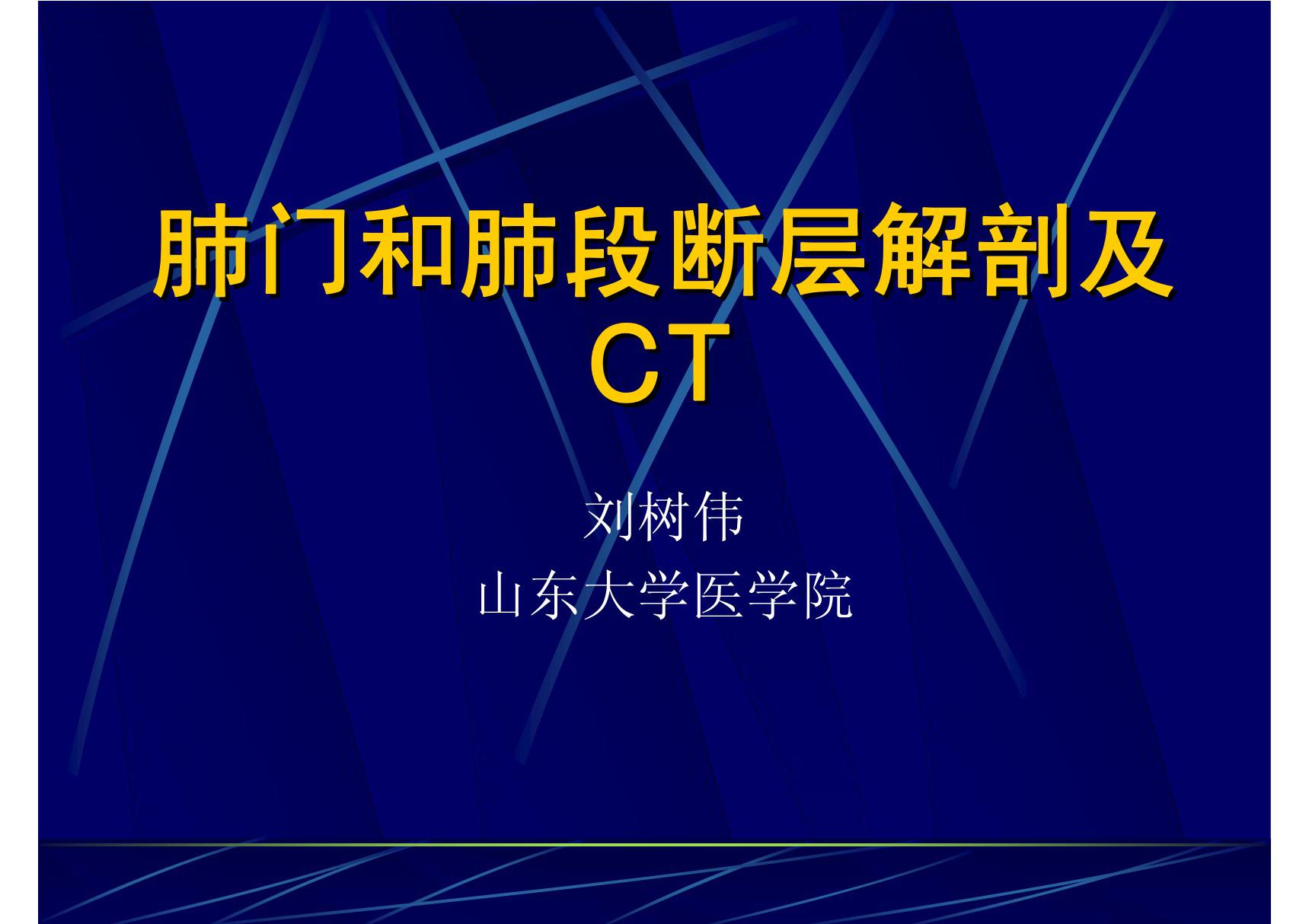 08 肺门和肺段断层解剖及CT 《断层解剖学》高教版课件