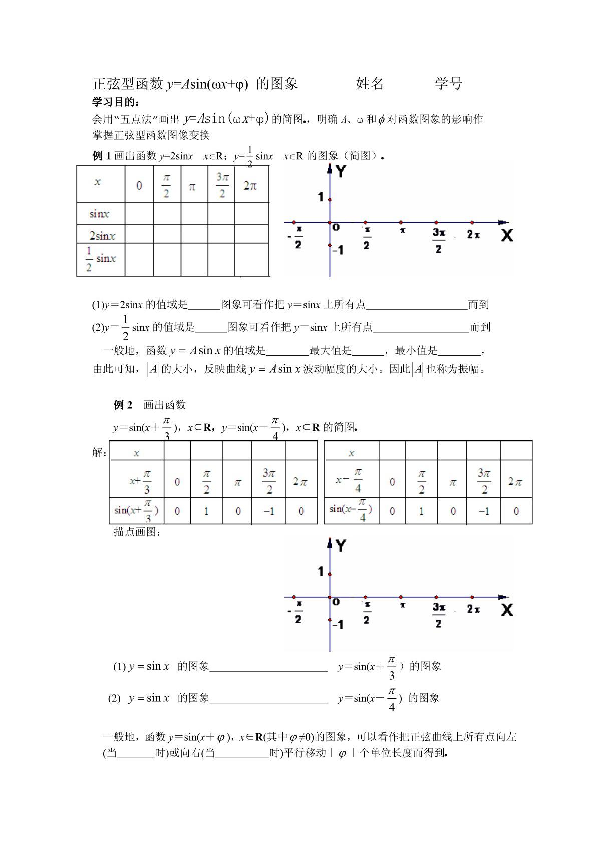 正弦型函数