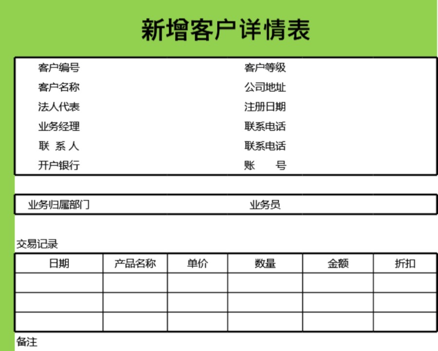 新增客户详情表