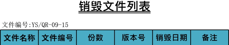 销毁文件列表