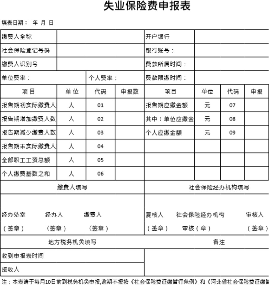 失业保险申报表