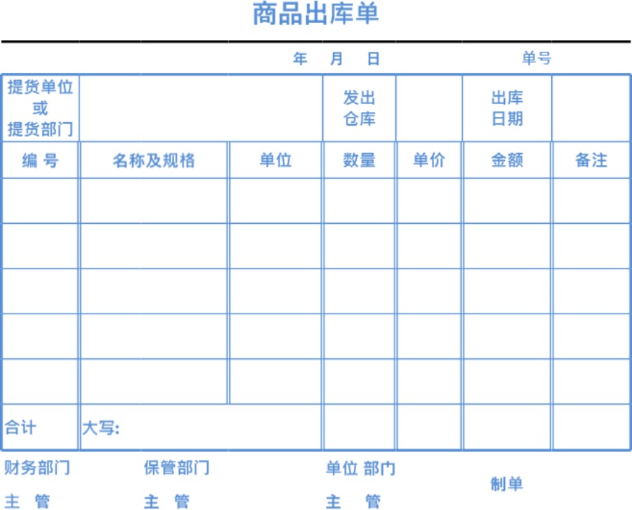 商品出库单