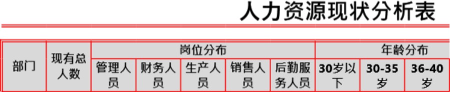 人力资源现状分析表