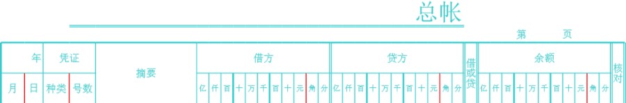 会计使用的帐页模板