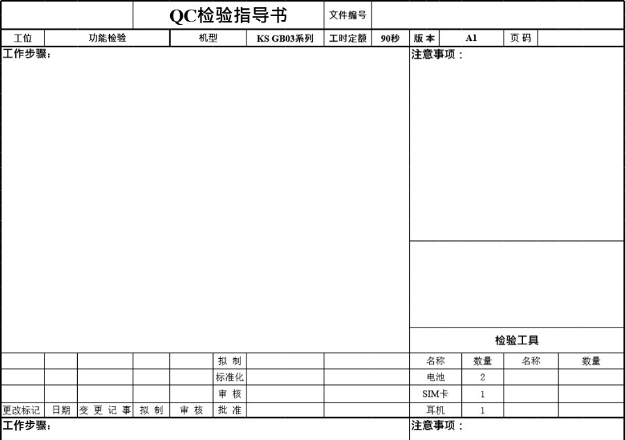 作业指导卡