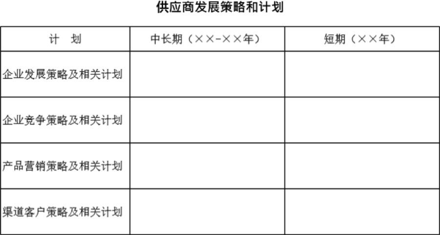 供应商发展策略和计划