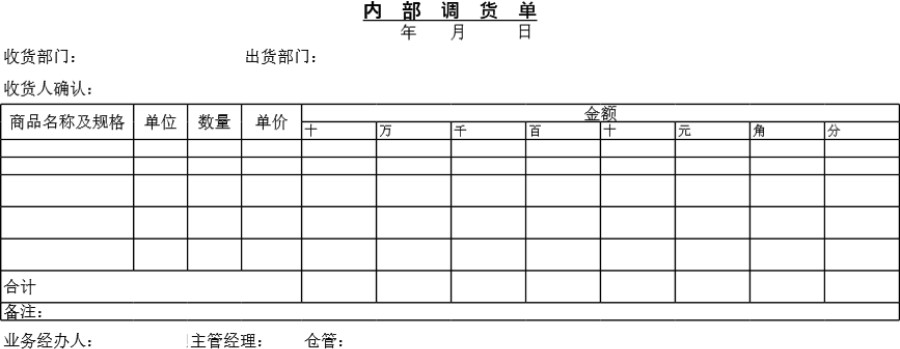 内部调货单