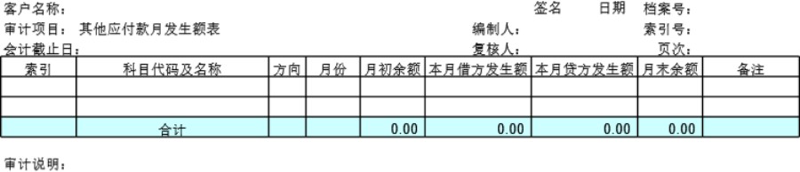 审计底稿模板D05其他应付款