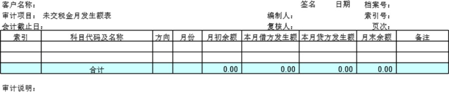 审计底稿模板D08未交税金