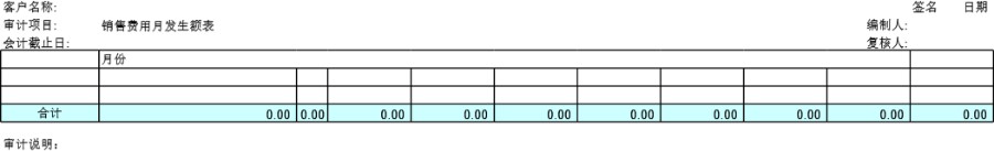 审计底稿模板F13销售费用