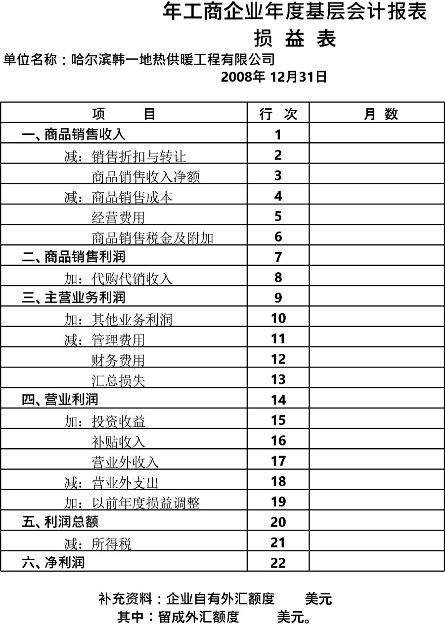 年度基层会计报表-自用资产负债表 损益表