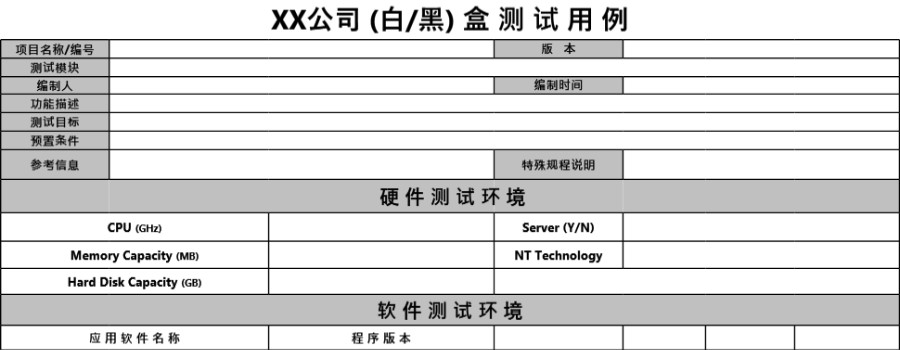 测试用例(完全版)模板