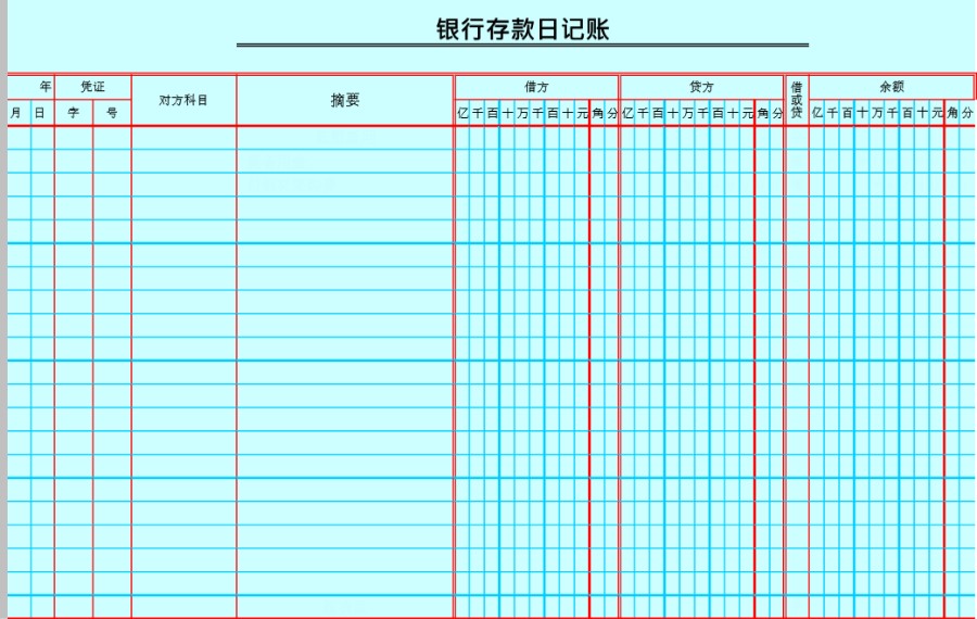 现金日记账(银行日记账)改进版