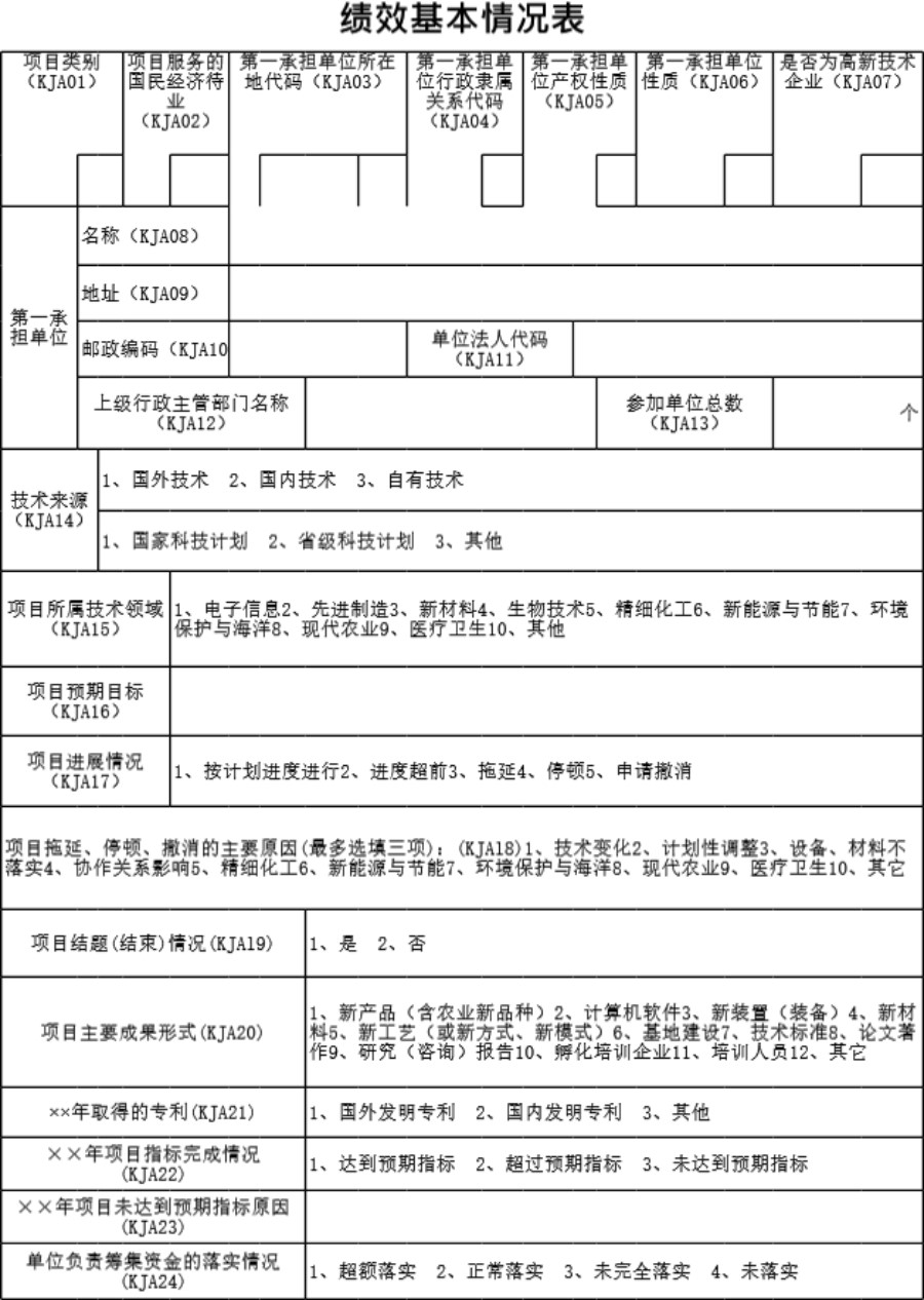 绩效基本情况表1模板