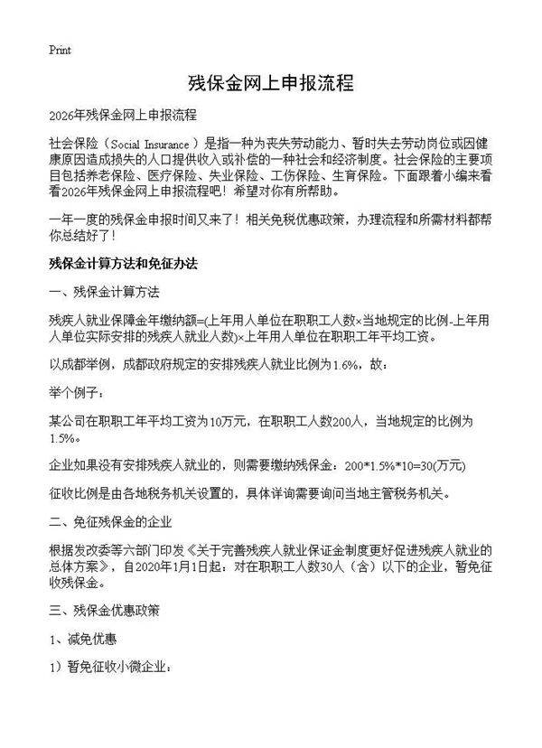 残保金网上申报流程