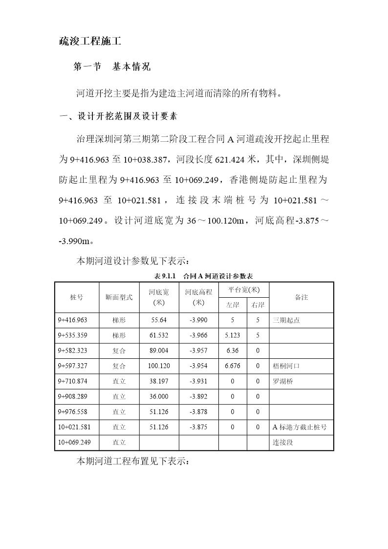 深圳河第三期疏浚工程施工组织设计