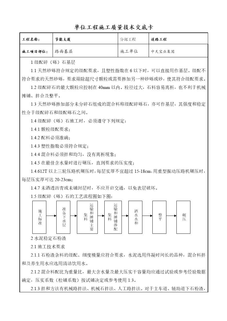 路面基层交底