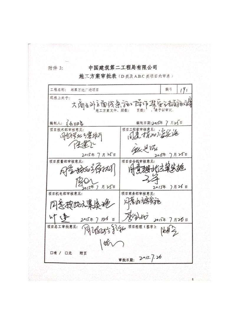 大商业外立面线条施工操作架安全专项施工方案号