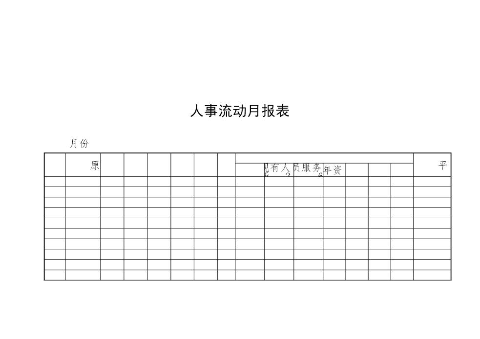 人事流动月报表