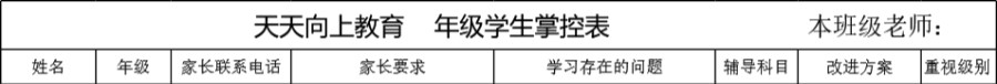 学生掌控表