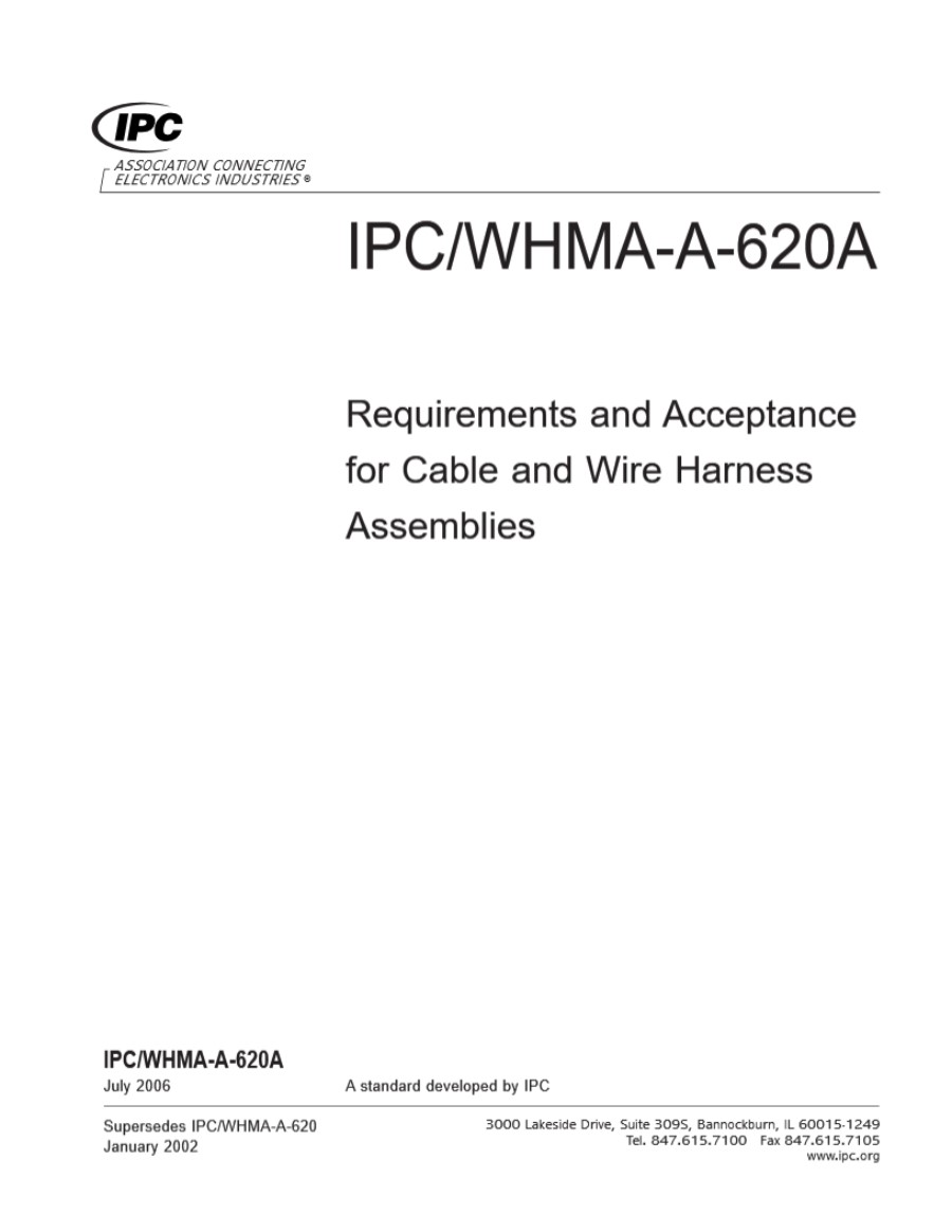 IPC／WHMA-A-620A-2006 线缆及线束组件的要求与验收