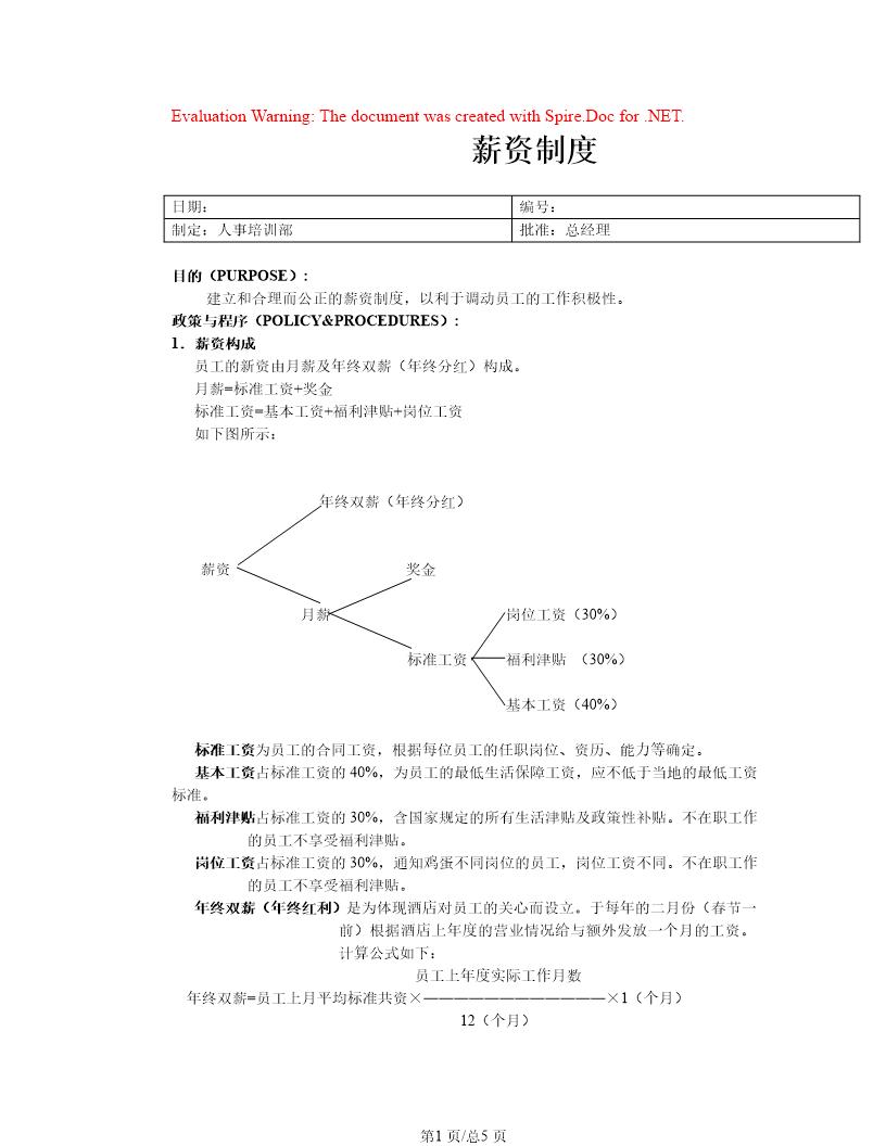 薪资制度