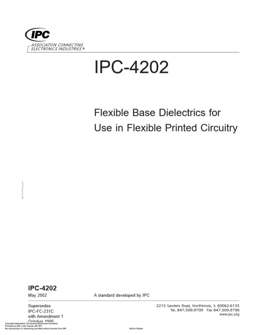 IPC-4202揉性印制线路用挠性绝缘基底材料(英文版)