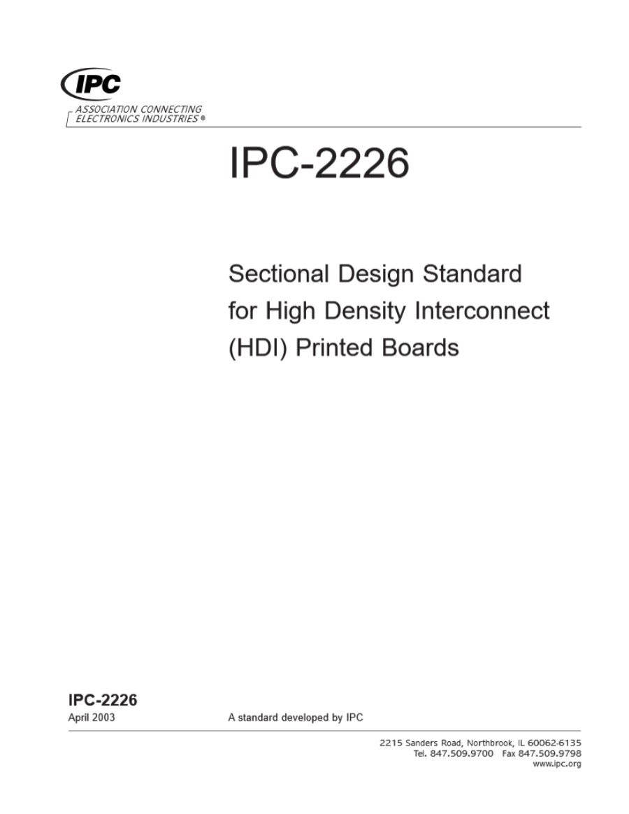 IPC-2226高密度互连(HDI)印制板设计分标准(英文版)