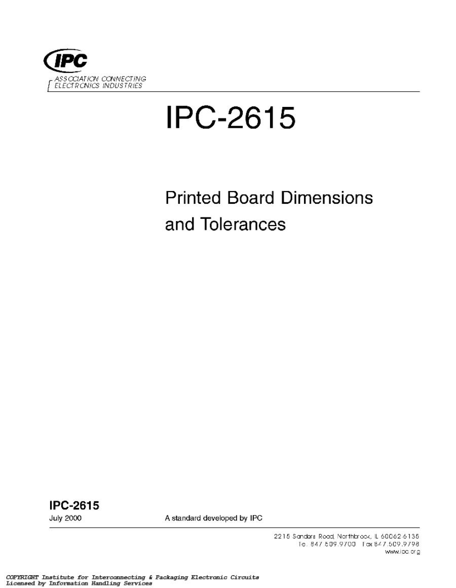 IPC-2615印制板尺寸和公差(英文版)